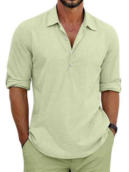 Archie | Camisa clásica de mezcla algodón-lino atemporal