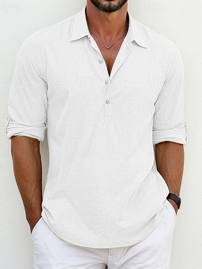 Archie | Camisa clásica de mezcla algodón-lino atemporal