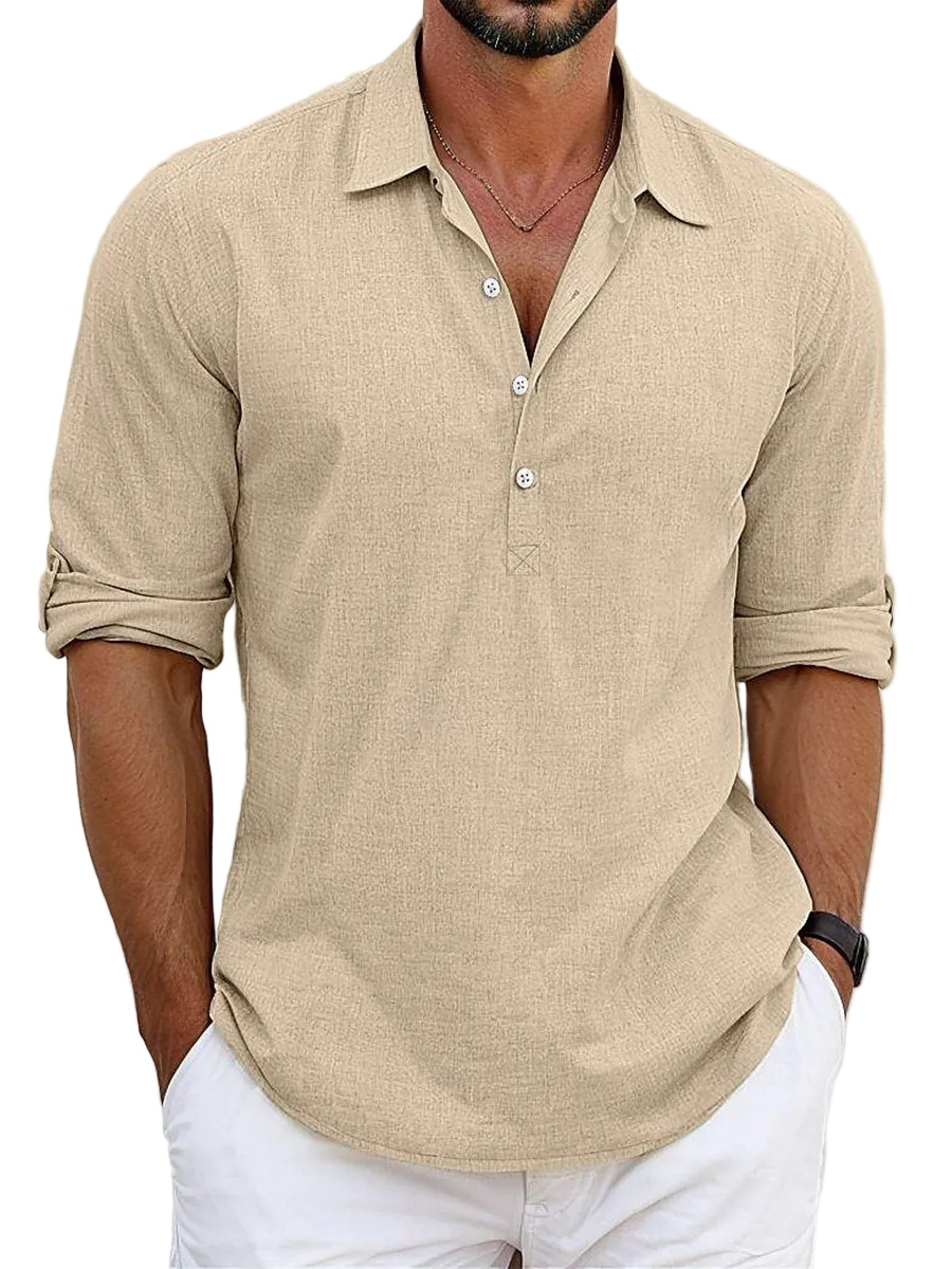 Archie | Camisa clásica de mezcla algodón-lino atemporal